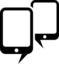 Mobileforum Symbol Of Two Cellphones Like Speech Bubbles Contour Svg Vector, Free Vectors File
